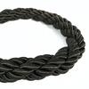 Cordão Preto Entrelaçado Separação 150cm com pontas douradas